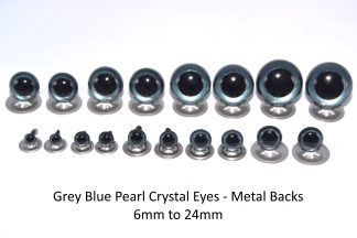 Grey Blue Pearl Metal Backs Eyes