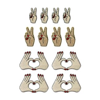 Peace & Love Set of 12 (Set 01) - Sew/Iron On Embroidered Patches