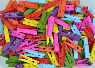 35mm Rainbow Mix Mini Wooden Pegs