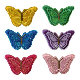3D Butterflies Set of 6 (Set 06) - Sew/Iron On Embroidered Patches