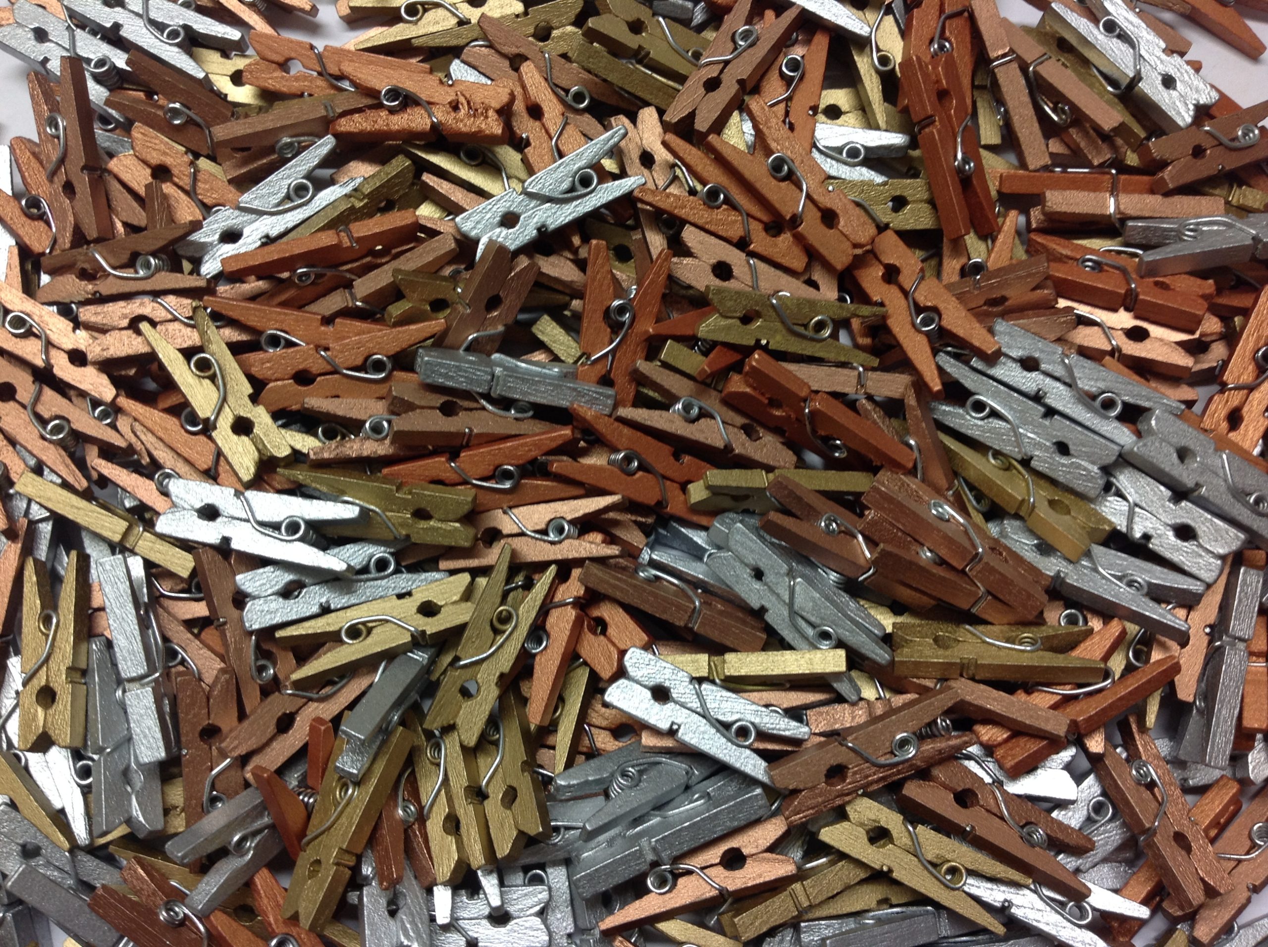 25mm Shiny Mix - Mini Wooden Craft Pegs