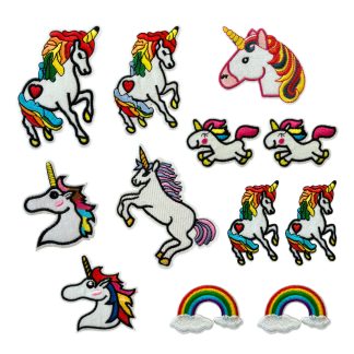 Unicorns & Rainbows Set of 12 (Set 02) - Sew/Iron On Embroidered Patches