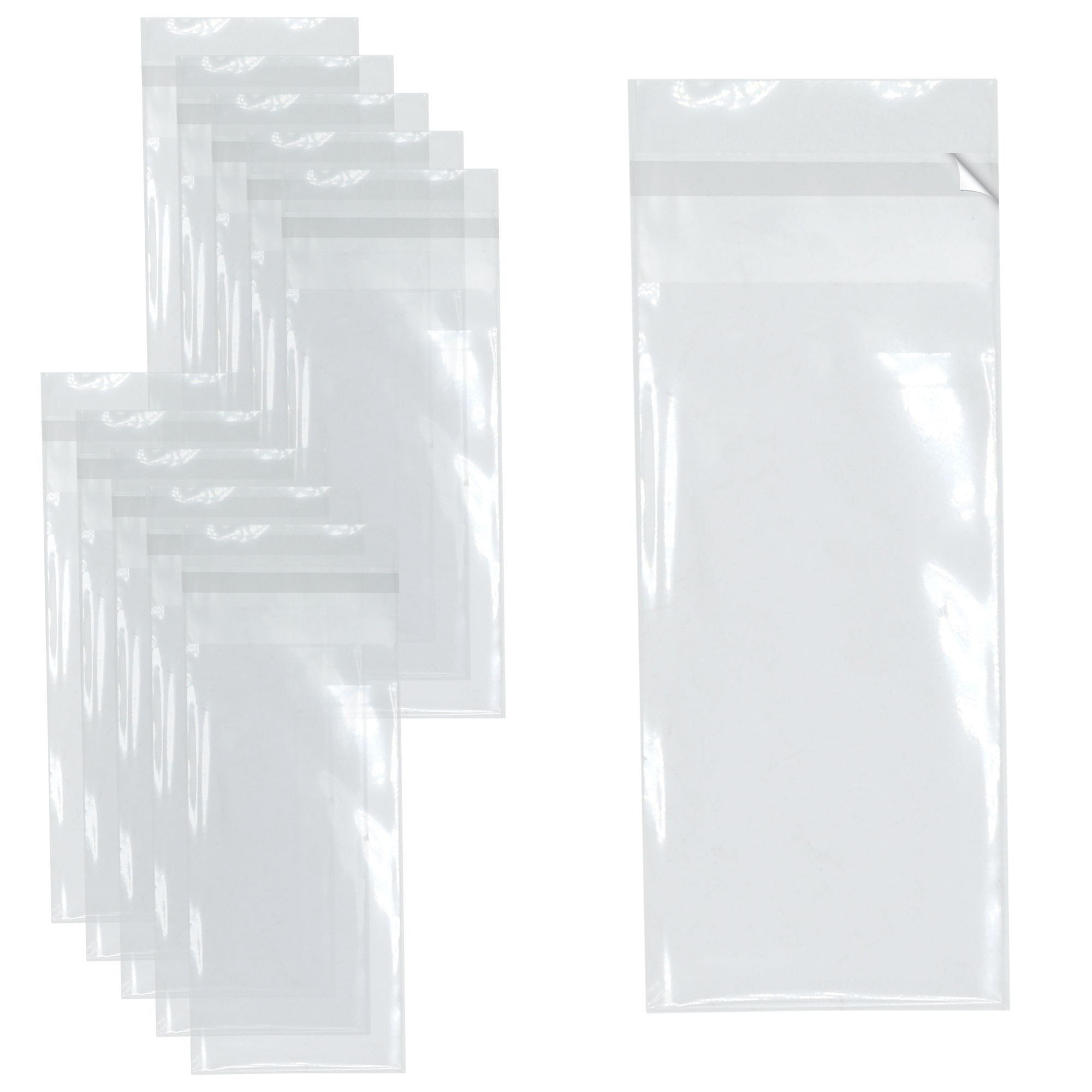 70mm x 125mm + 30mm Flap - Cellophane Clear Display Bags 30 Micron Self Seal - Small Cello - Image 2
