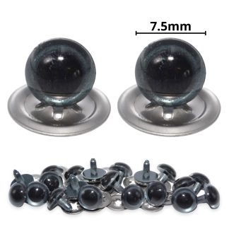 7.5mm Grey Blue Pearl Crystal Eyes with Metal Backs