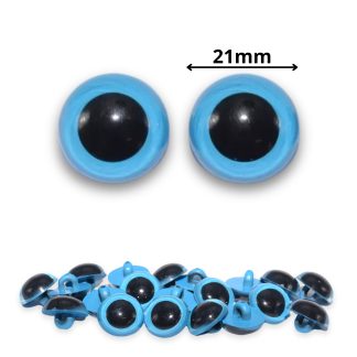 Sew On - 21mm Blue Half Round Button Eyes for Teddy Bear/Animal Soft Toy Making