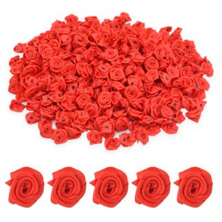 Red 15mm Satin Ribbon Roses
