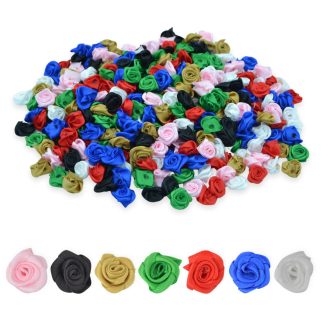 15mm Satin Ribbon Roses