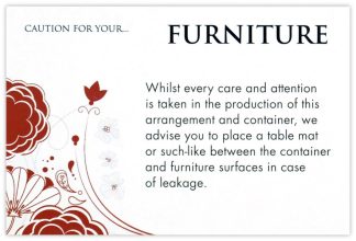 Caution for your Furniture v24 - 60mm x 90mm OASIS® Florist Cards