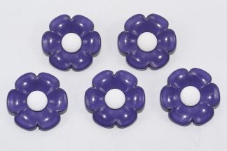 29mm Purple Flower Shank Button with White Centre - Sewing Clown Decoration