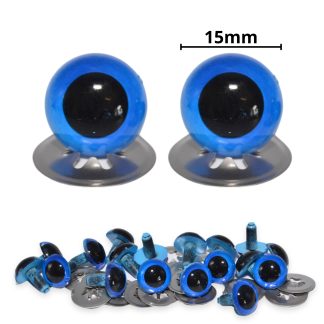 15mm Royal Blue Eyes with Metal Backs