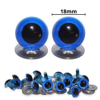 18mm Royal Blue Eyes with Metal Backs