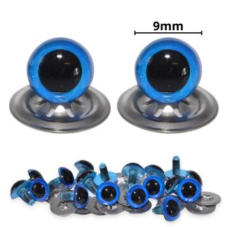 9mm Royal Blue Eyes with Metal Backs