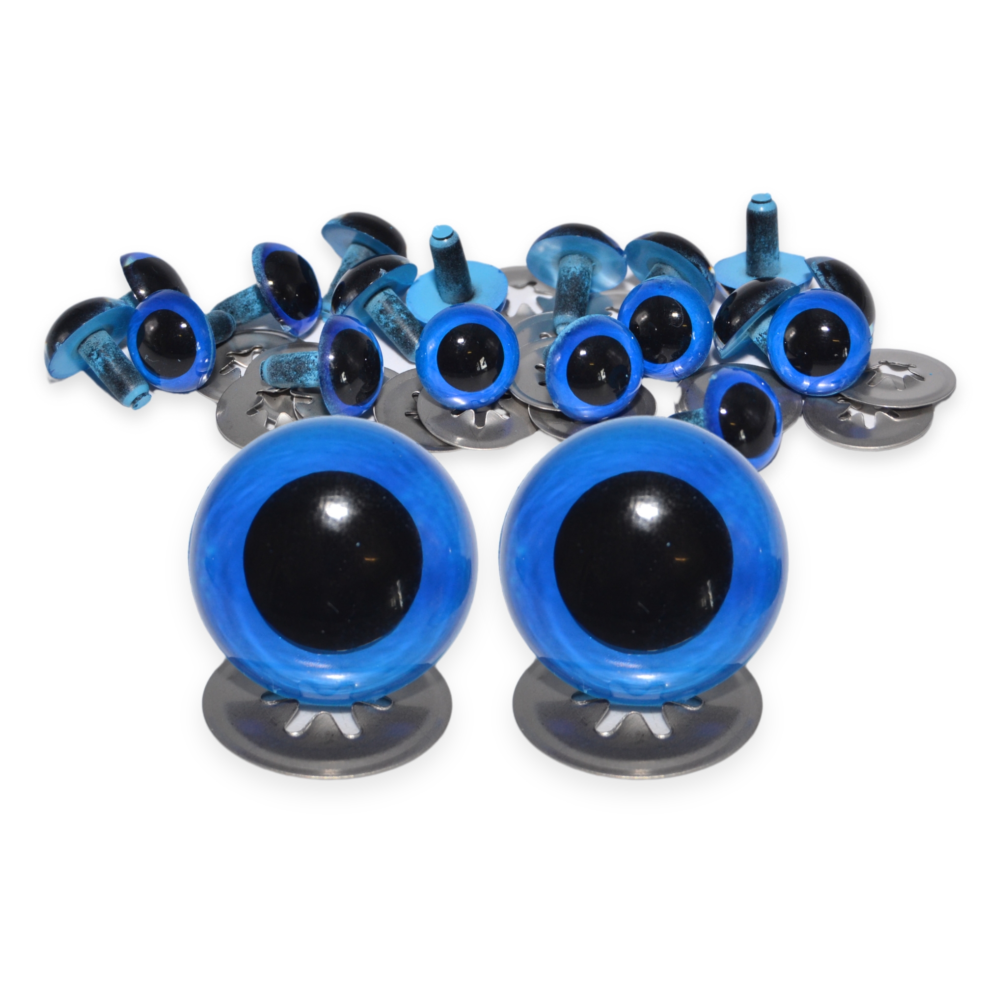12mm Royal Blue Eyes with Metal Backs - Image 2