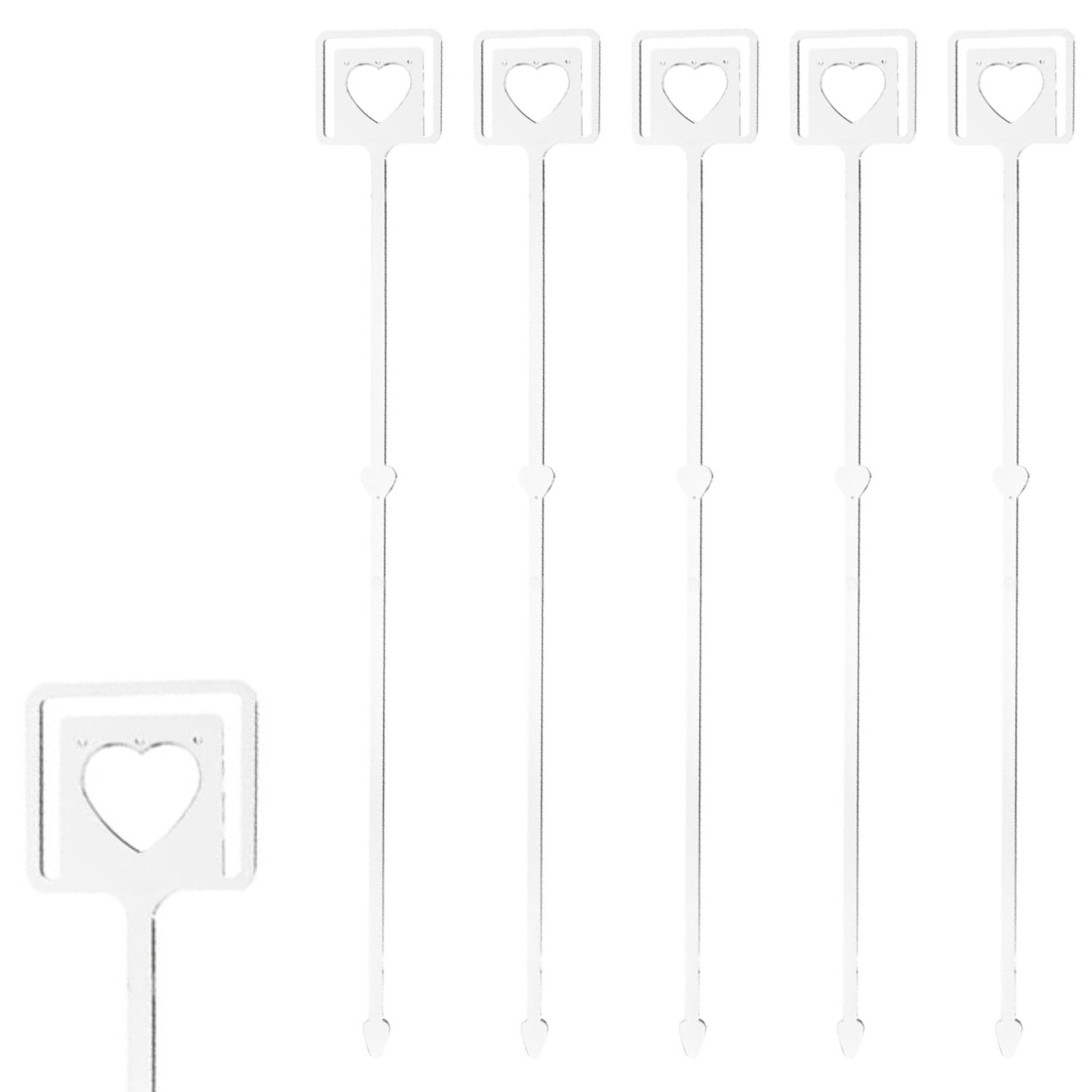 Square Hearts Clear Card Holders - Florist Cardettes