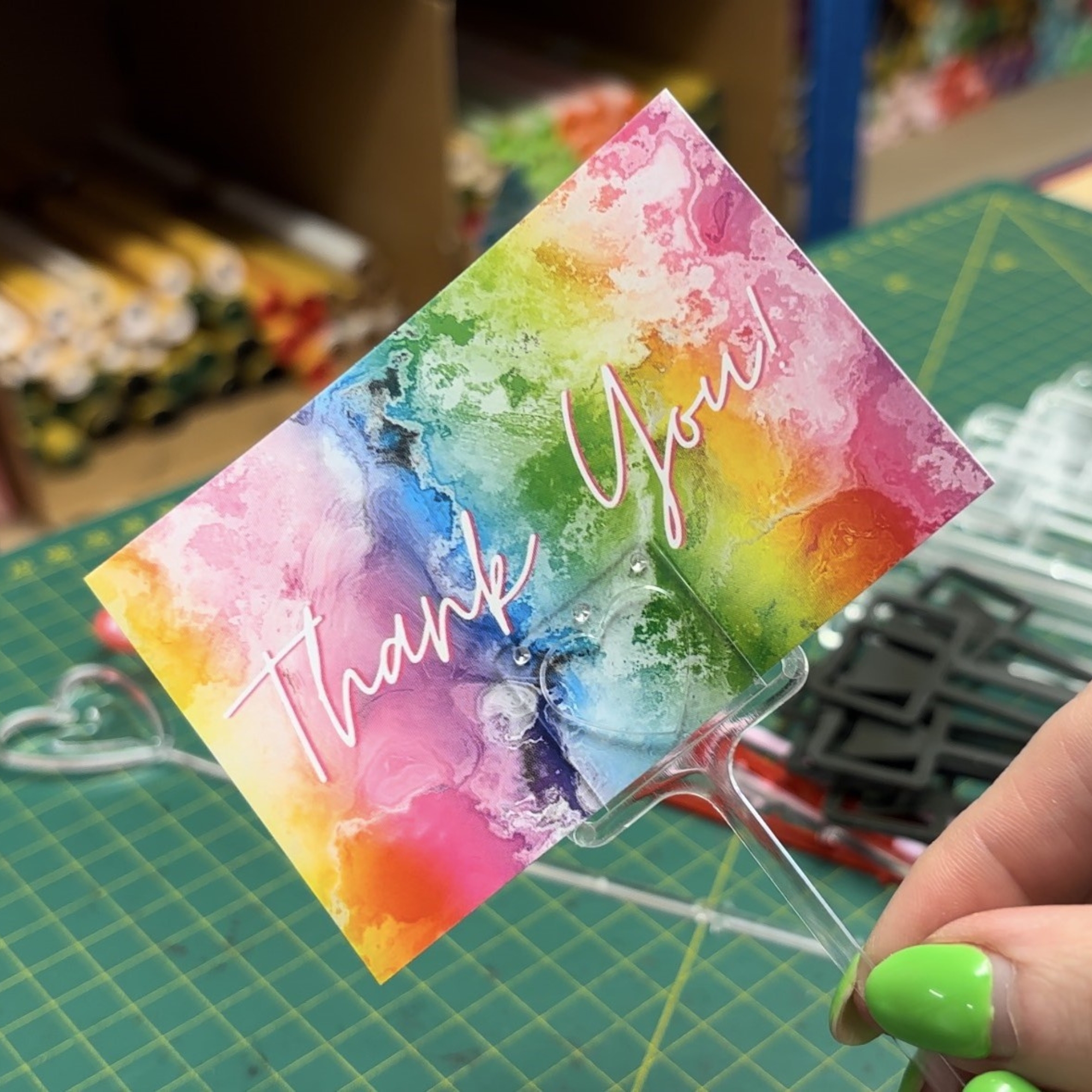 Square Hearts Clear Card Holders - Florist Cardettes - Image 3