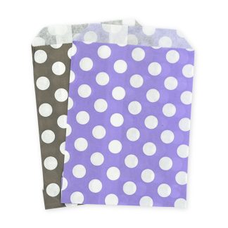 5" x 7" Black & Purple Polka Dot Paper Sweet Party Bags Halloween Mix