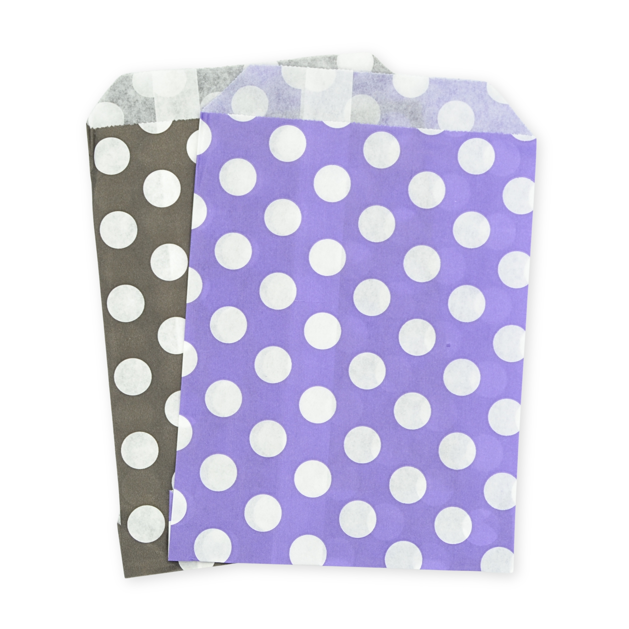5" x 7" Black & Purple Polka Dot Paper Sweet Party Bags Halloween Mix