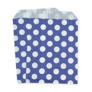 5" x 7" Blue Polka Dot Paper Sweet Party Bags