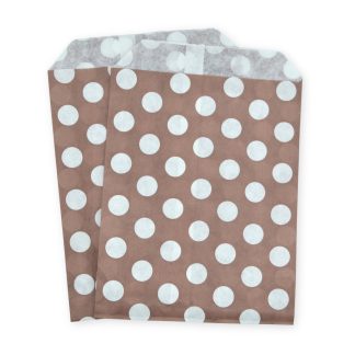 5" x 7" Chocolate Brown Polka Dot Paper Sweet Party Bags