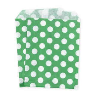 7" x 9" Green Polka Dot Paper Sweet Party Bags
