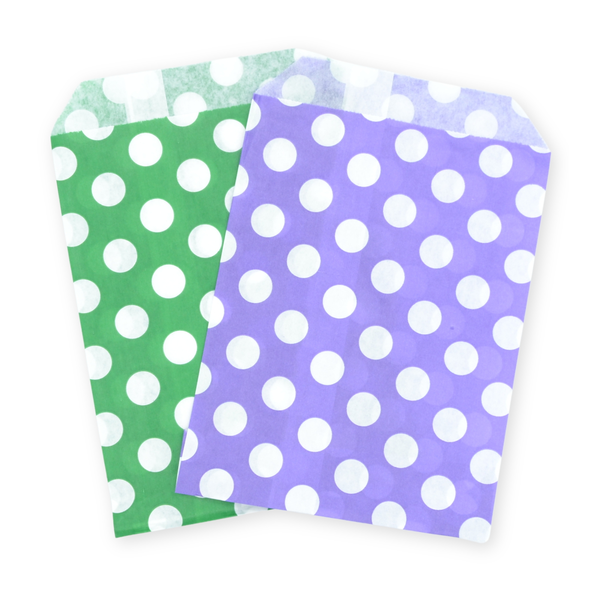 7" x 9" Green & Purple Polka Dot Paper Sweet Party Bags Halloween Mix
