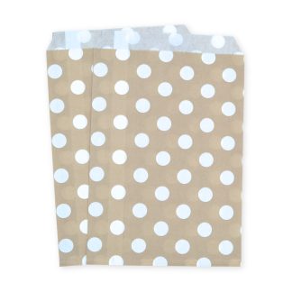 7" x 9" Latte Polka Dot Paper Sweet Party Bags