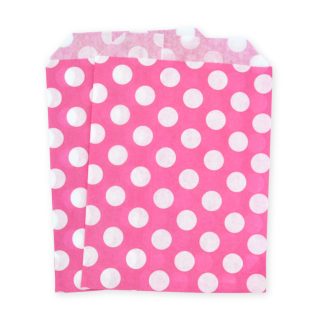 5" x 7" Pink Polka Dot Paper Sweet Party Bags