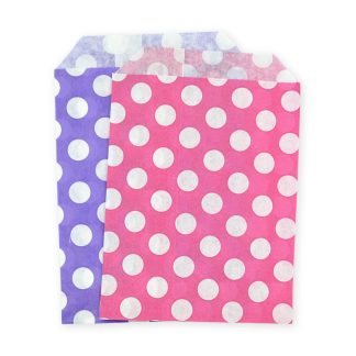 5" x 7" Purple & Pink Polka Dot Paper Sweet Party Bags