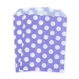 7" x 9" Purple Polka Dot Paper Sweet Party Bags