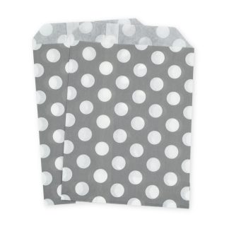 7" x 9" Silver Polka Dot Paper Sweet Party Bags