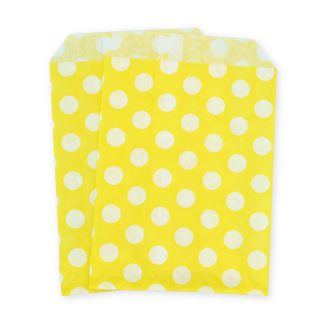 5" x 7" Yellow Polka Dot Paper Sweet Party Bags