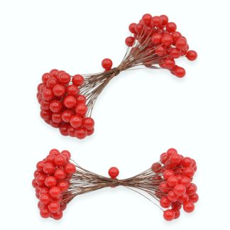 Double-Ended Red 9mm Artificial Berries - Florist Accessories