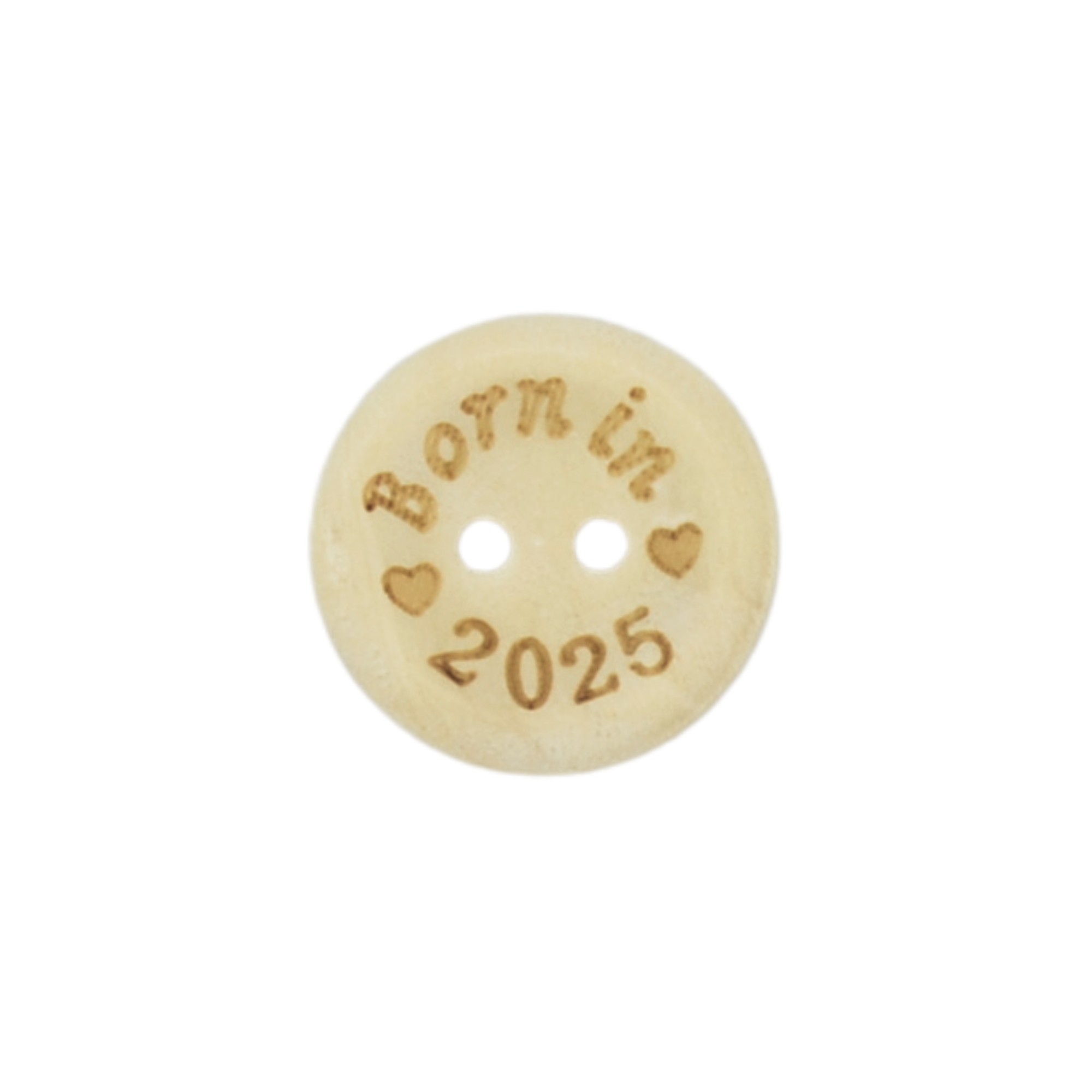 Printed Natural Wooden Buttons with Patterns or Quotes (Born in 2025 - 20mm) - Image 2