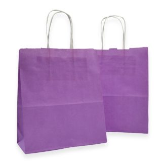 Bright Lilac Block Bottom Paper Party Bags