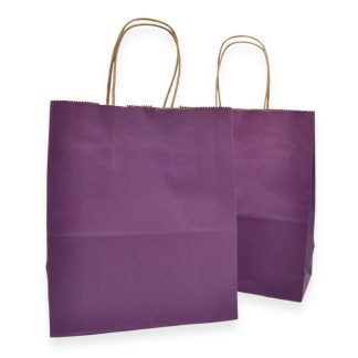 Dark Purple Block Bottom Paper Party Bags