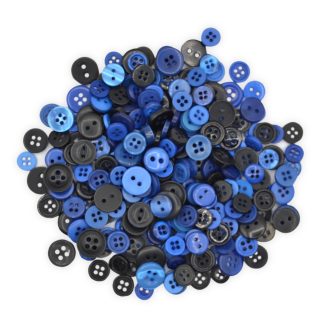 Tiny Blue & Black Buttons - Mixed Small Sizes