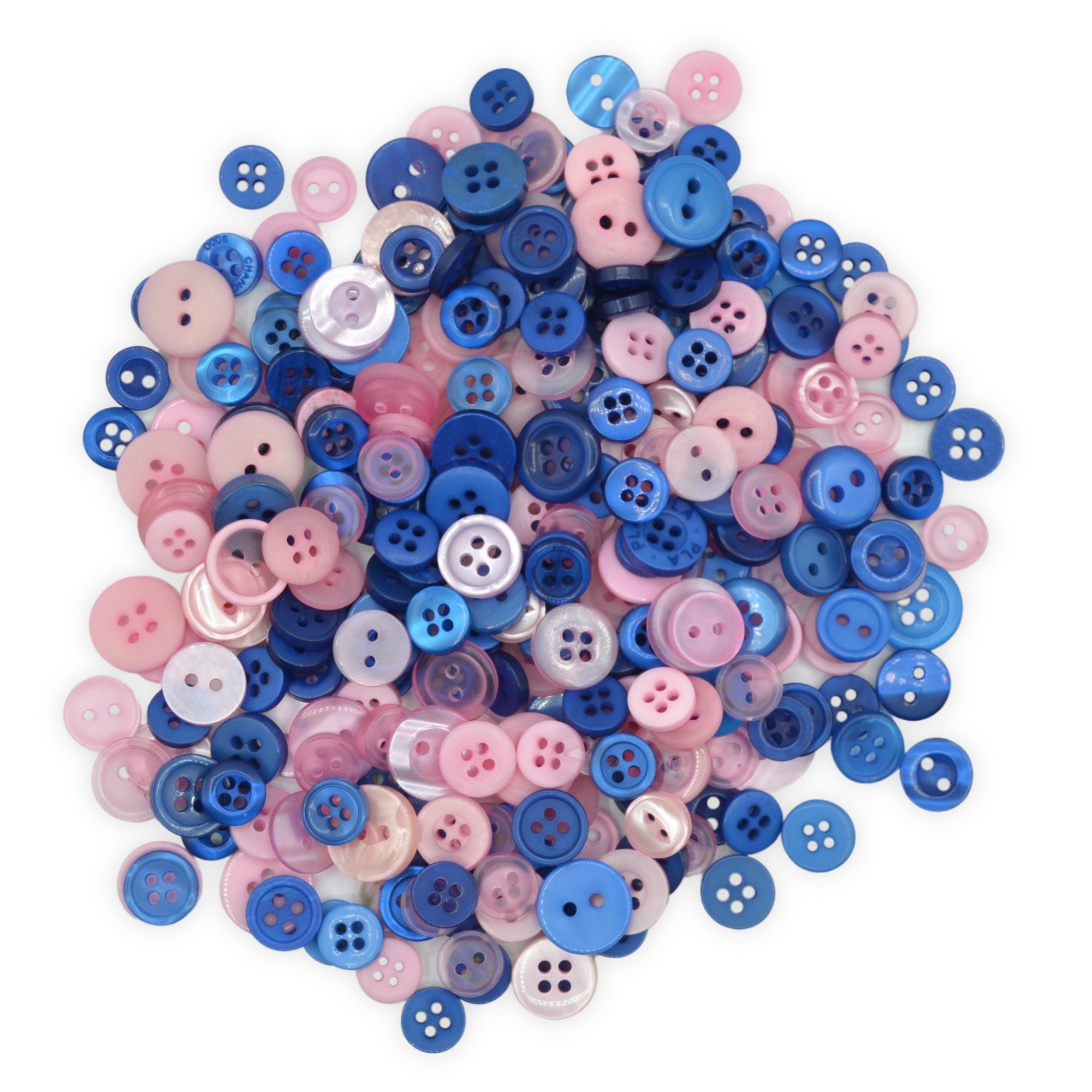 Tiny Pink & Blue Buttons - Mixed Small Sizes