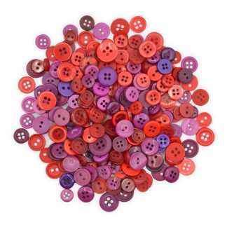 Tiny Red & Plum Buttons - Mixed Small Sizes