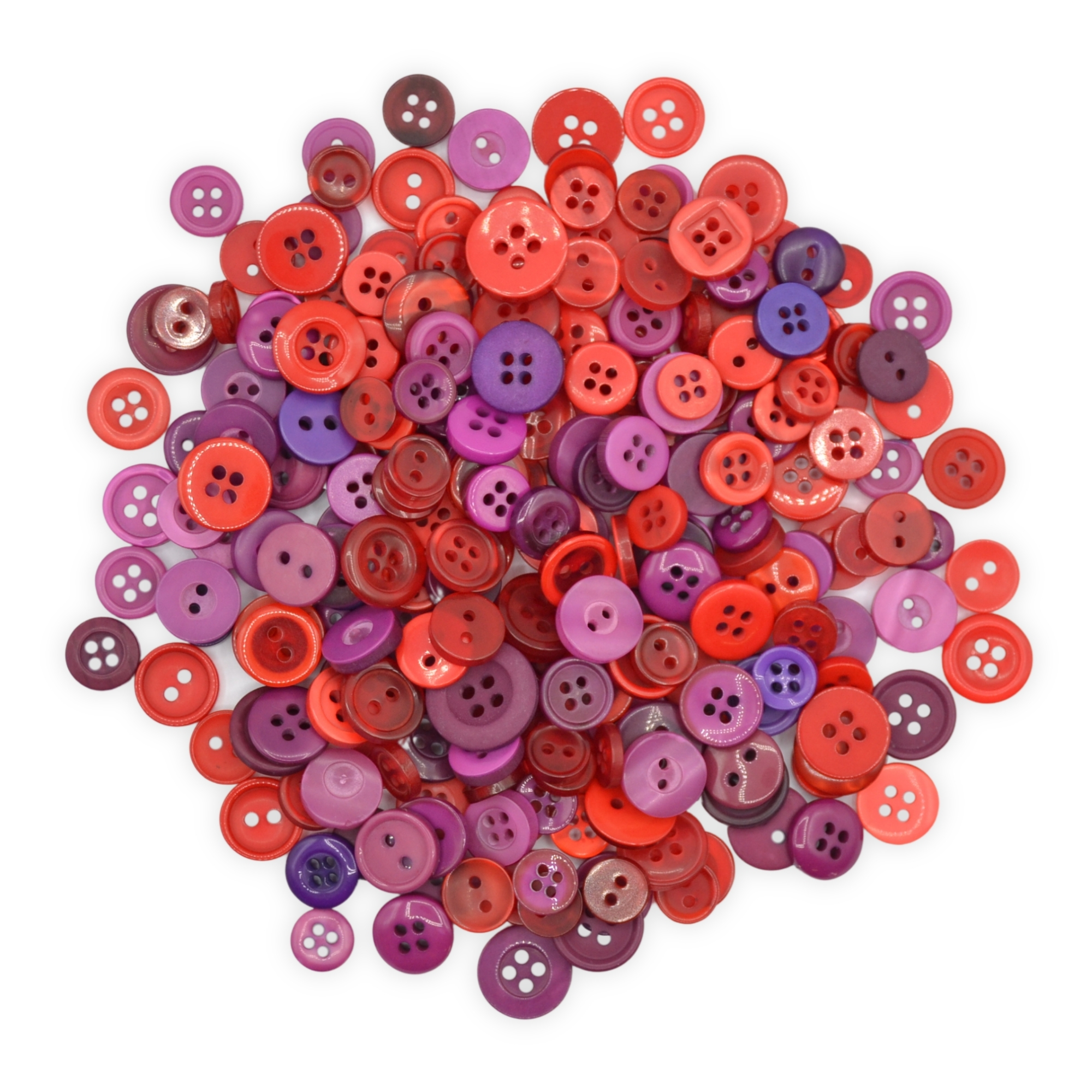 Tiny Red & Plum Buttons - Mixed Small Sizes