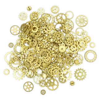 Mixed Pack 11 Steampunk Cogs - Antique Gold