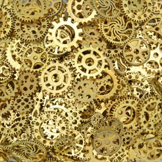 Mixed Pack 11 Steampunk Cogs - Antique Gold
