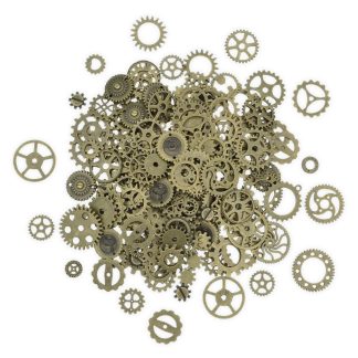 Mixed Pack 13 Steampunk Cogs - Antique Bronze
