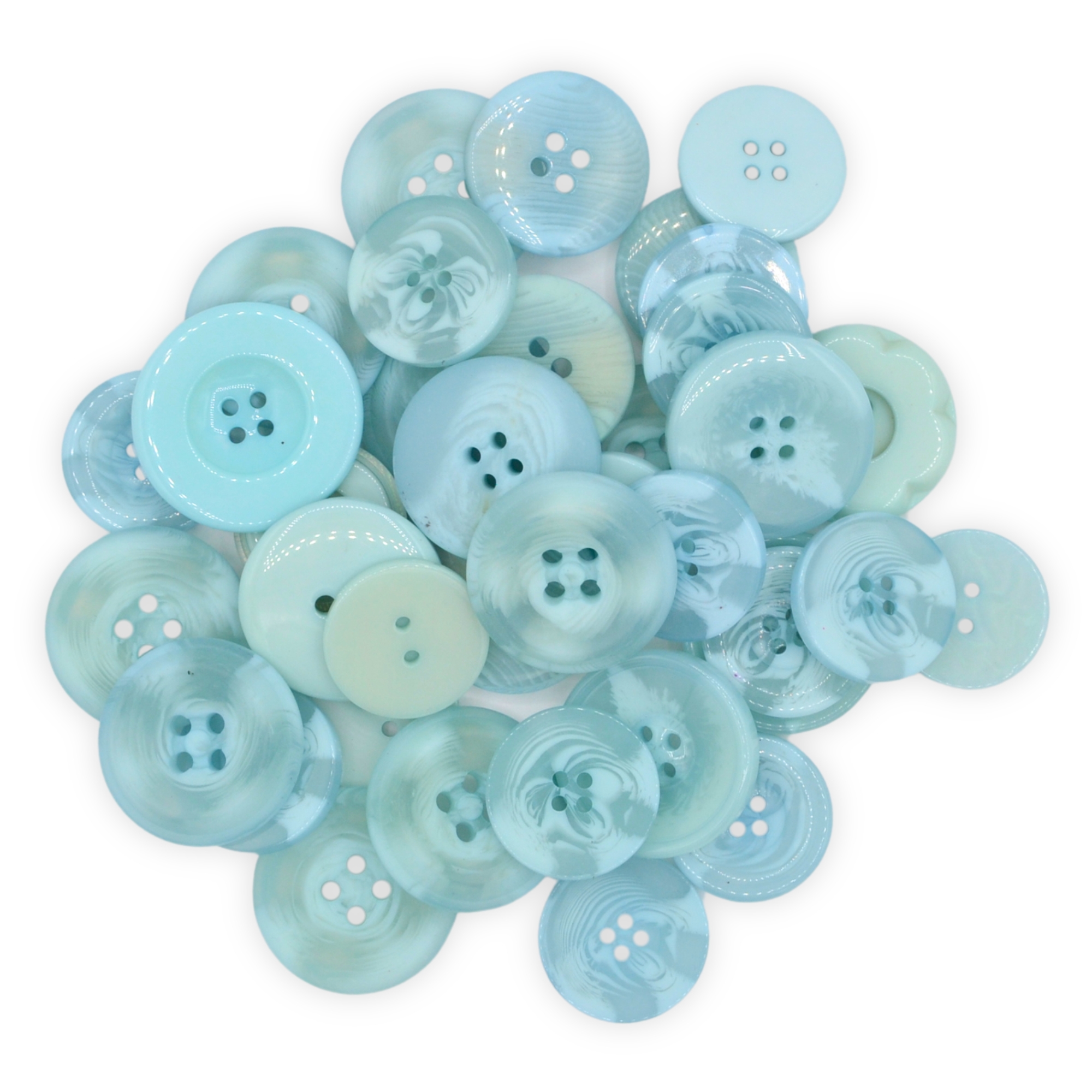 Large Celeste Blue Buttons - Mixed Big Sizes