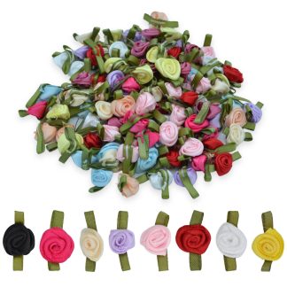 12mm Satin Ribbon Roses