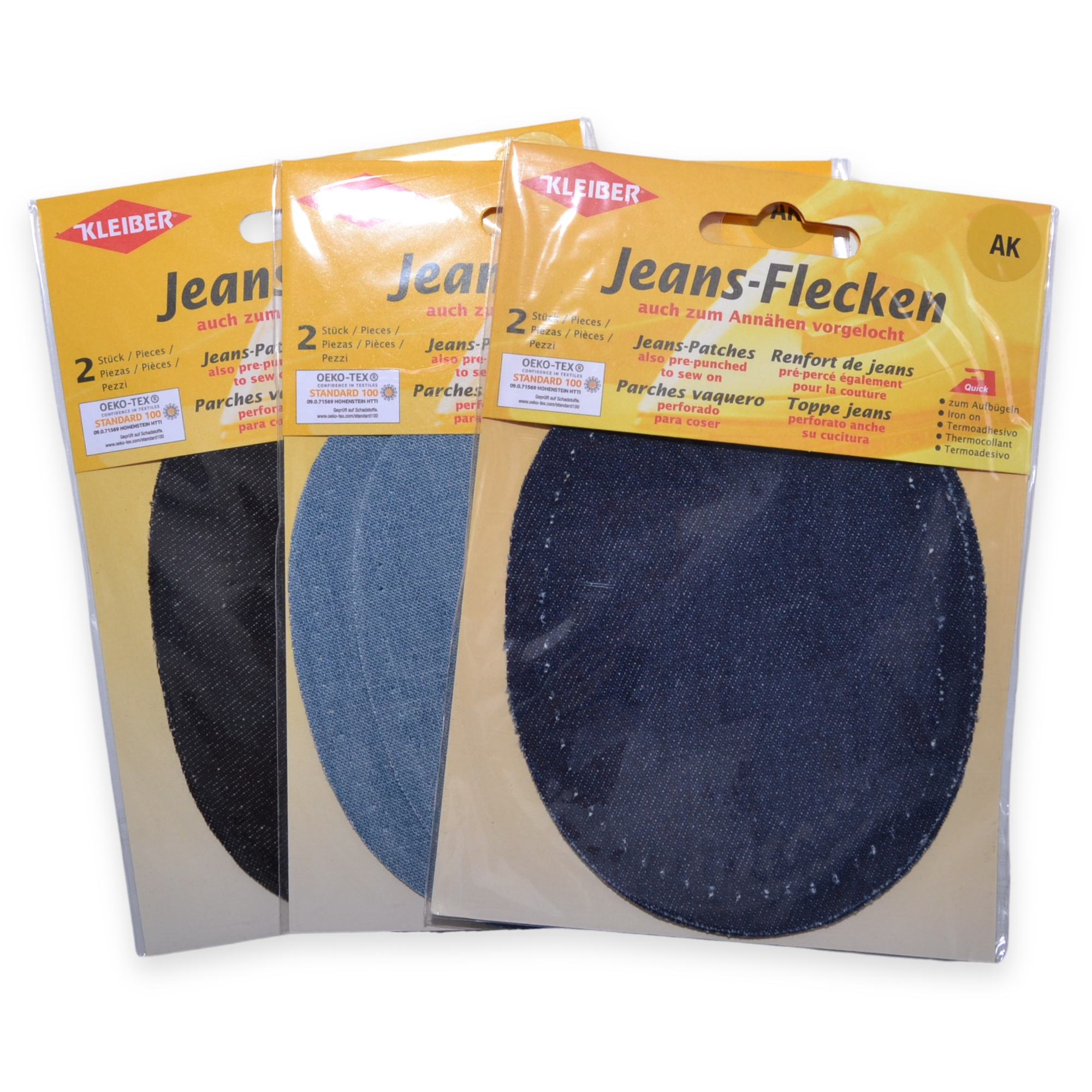 Kleiber Dark Blue Jeans - 125mm x 100mm Elbow Patches - Image 2