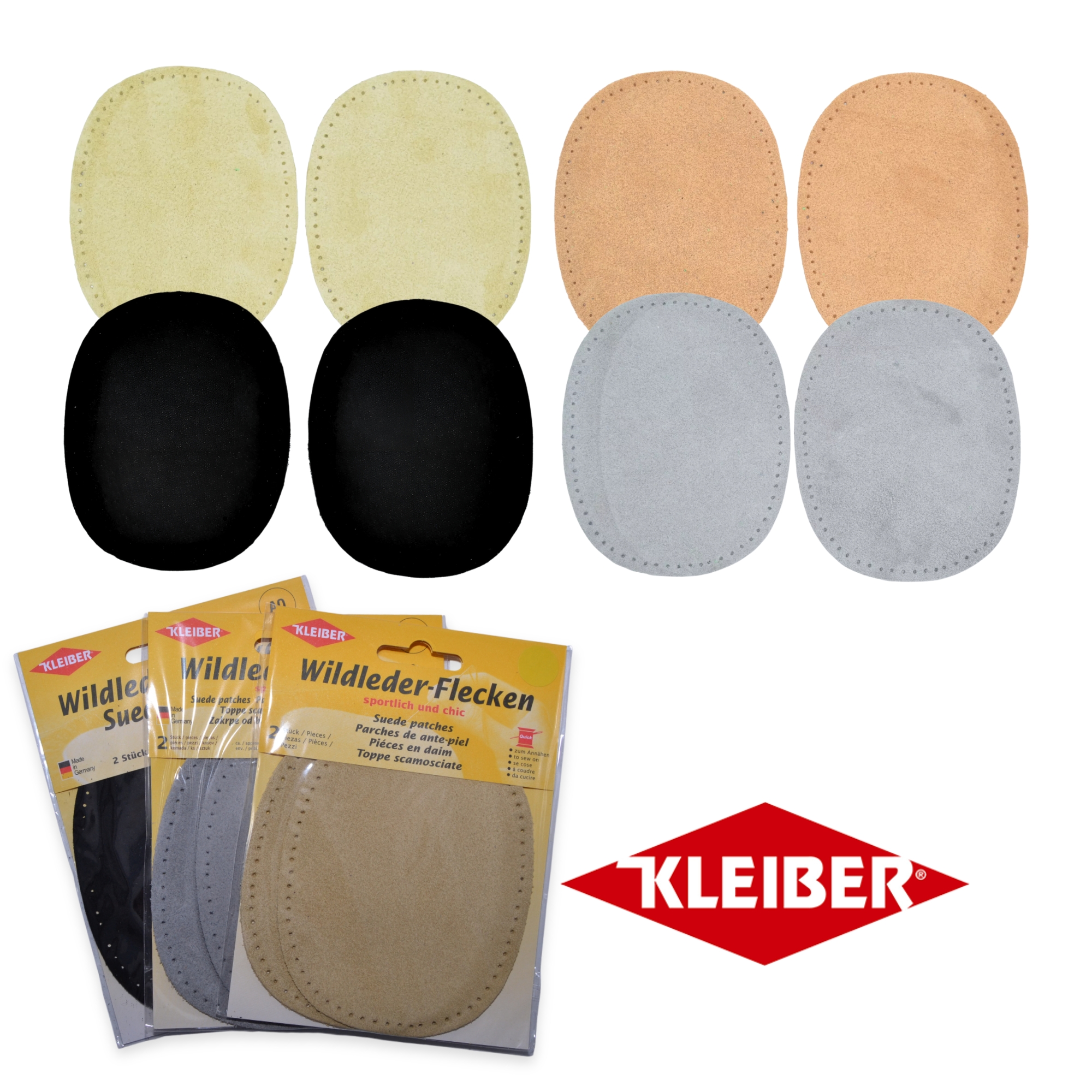 Kleiber Beige Suede - 125mm x 100mm Elbow Patches - Image 3