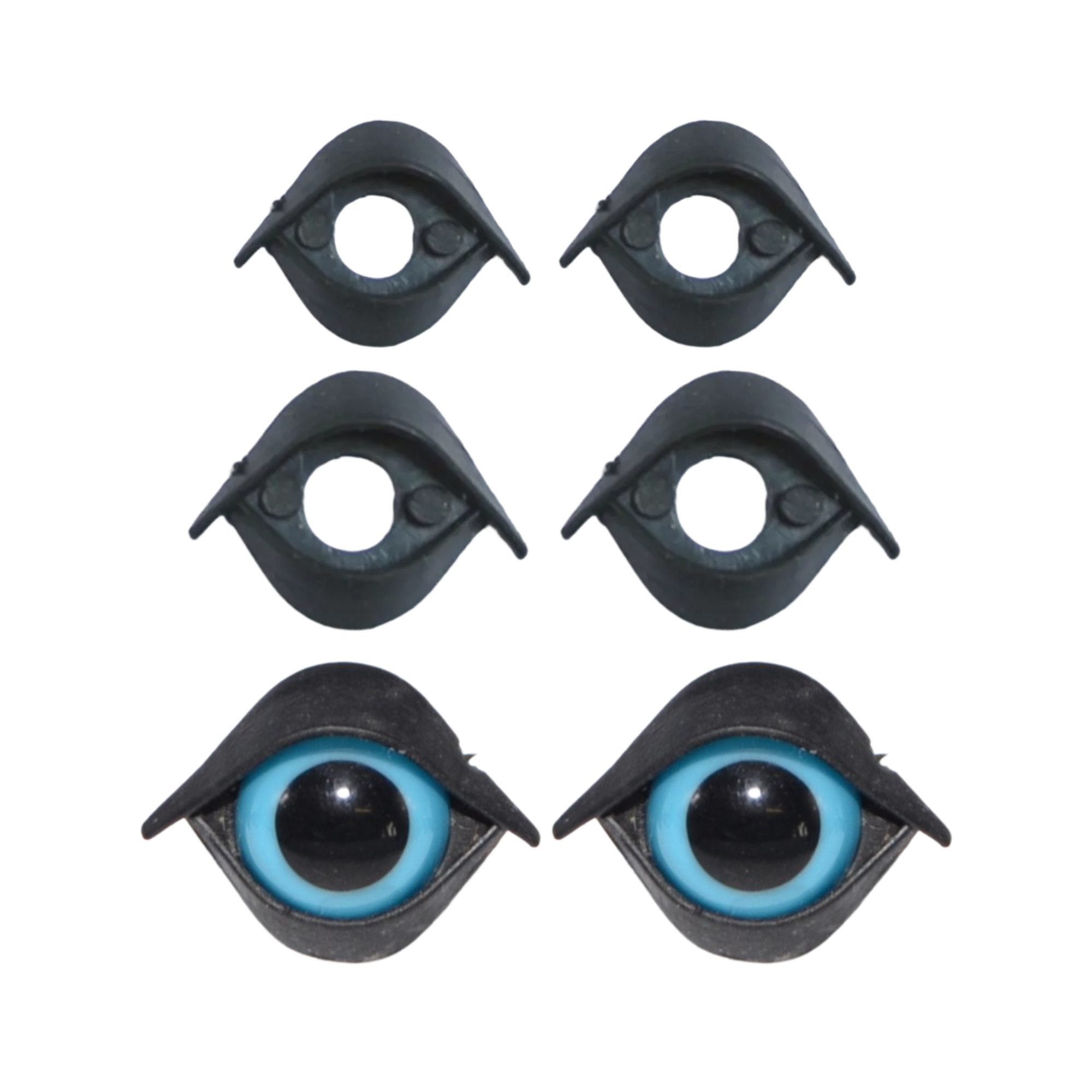 10mm Black Double Eyelids - Plastic Eyelids for Teddy Bear or Soft Toys - Image 2
