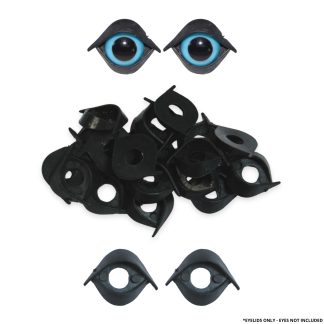 10mm Black Double Eyelids - Plastic Eyelids for Teddy Bear or Soft Toys