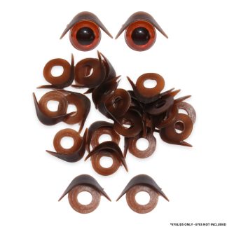 10mm Brown Single Eyelids - Plastic Eyelids for Teddy Bear or Soft Toys