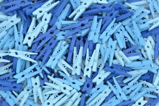 25mm Blue Mix - Mini Wooden Craft Pegs
